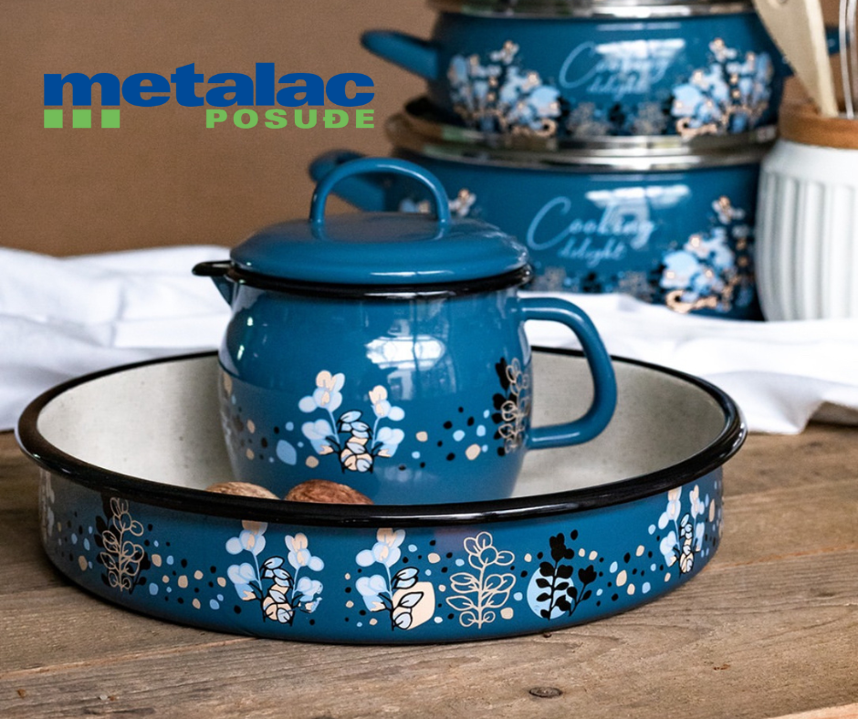 Metalac Ofenblech 28cm, COOKING DELIGHT, Emailliert, Vintage Design