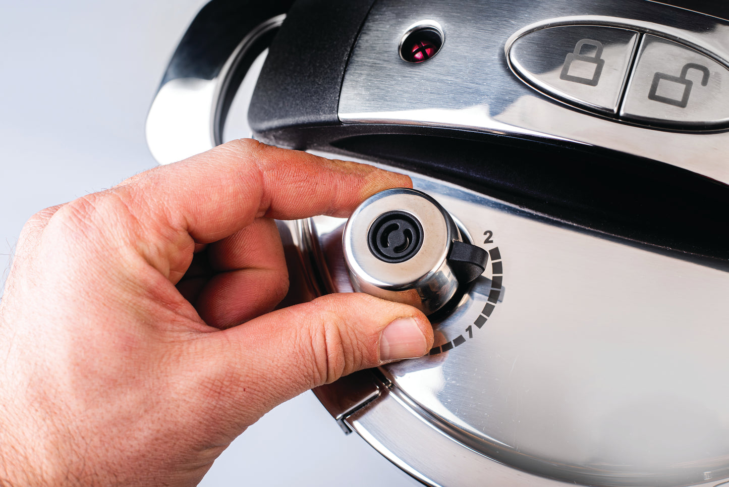 Metalac Premium Schnellkochtopf 'One Klick' Edelstahl, 22cm, 4,5 Liter, 20,5cm hoch