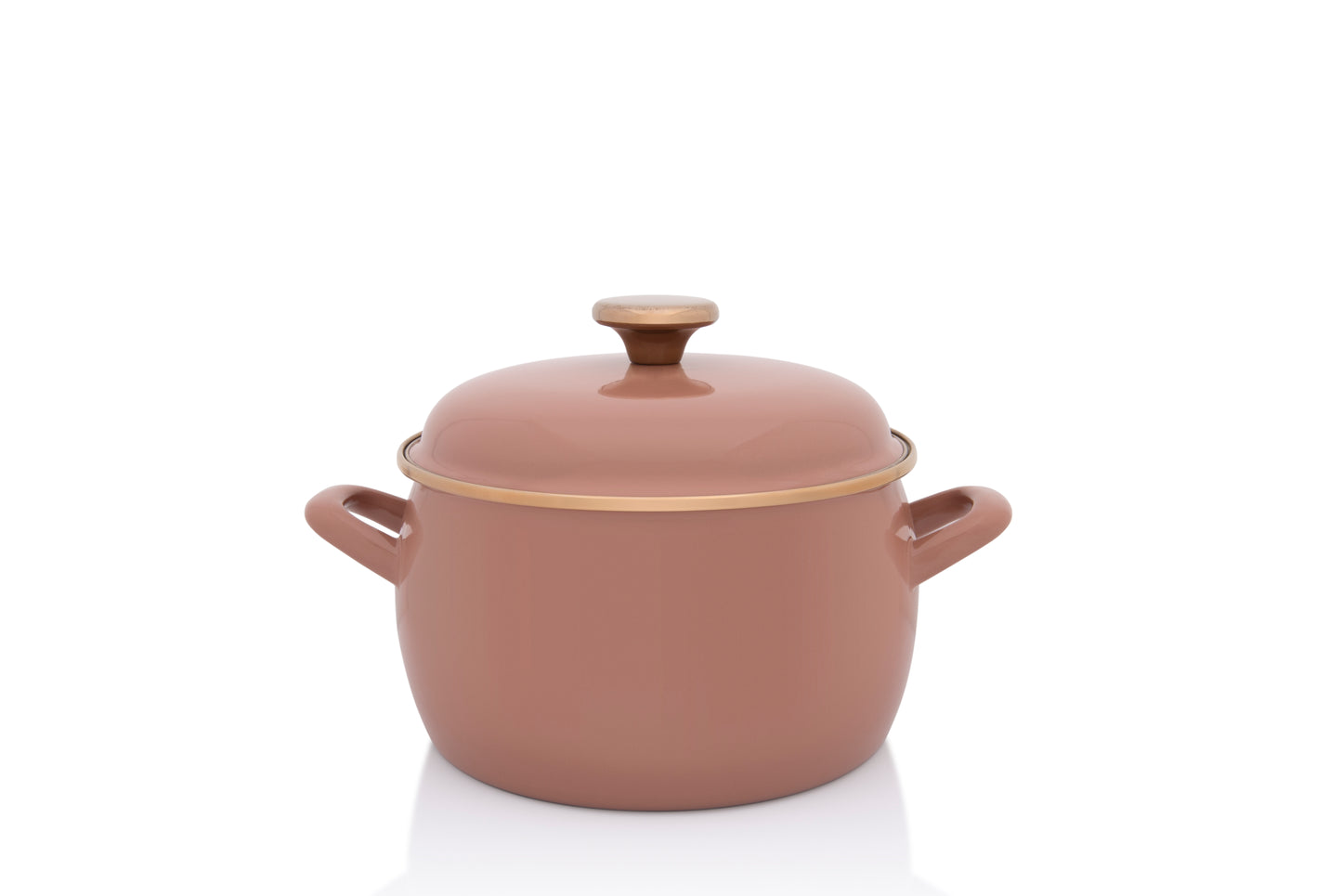 Metalac Kochtopf mit Deckel, Mokka, 20cm|4 Liter, Moka, Emailliert, Vintage Design