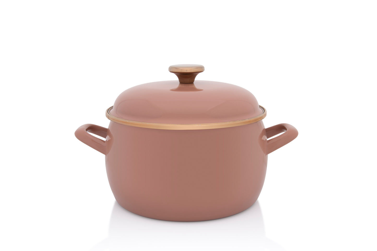 Metalac Kochtopf mit Deckel, Mokka, 22cm|5,4 Liter, MOKA, Emailliert, Vintage Design