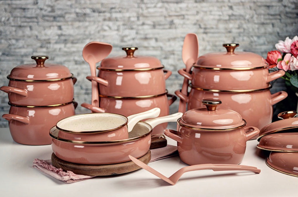 Ofenblech rund, Mokka, 28cm, MOKA, Emailliert, Vintage Design