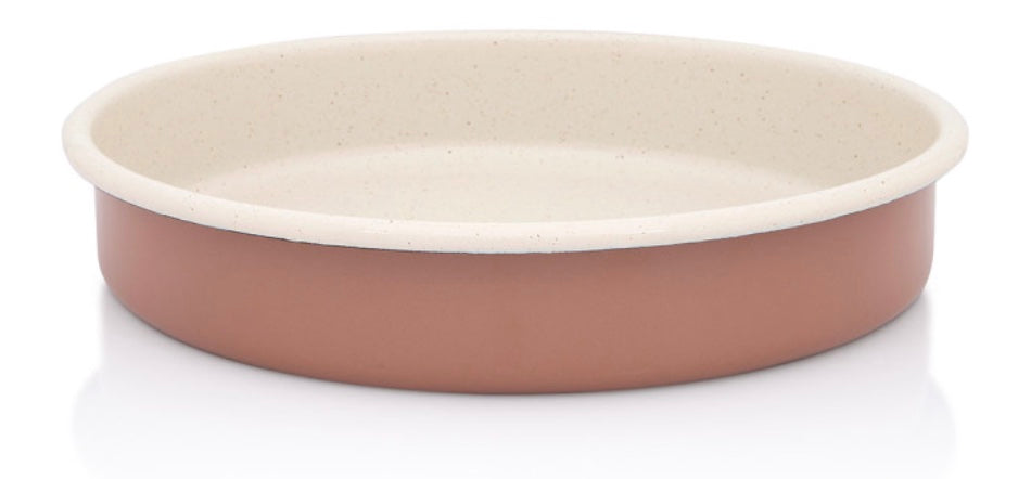 Ofenblech rund, Mokka, 28cm, MOKA, Emailliert, Vintage Design