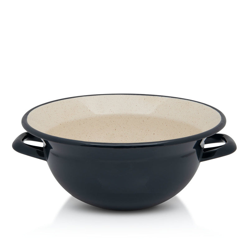 Metalac Schüßel, Marin blau, 28cm, 5 Liter, Emailliert, Vintage Design